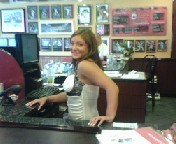 Kristen hard at work!! LOL!!