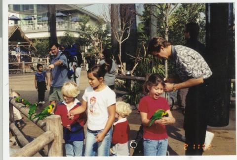 My son Tony and his kids in red shirts