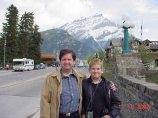 Alberto and his son in Banff