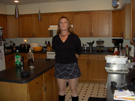 Tracie in the kitchen.