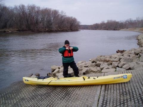 Winter kayaker