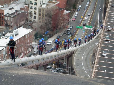 the ESU class climbing up