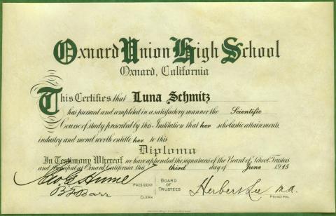 1915 Diploma