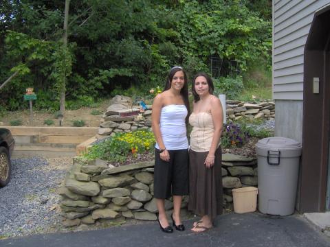 Ashley & Karissa in our driveway.