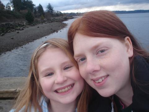 chey and Alex at the beach by our home