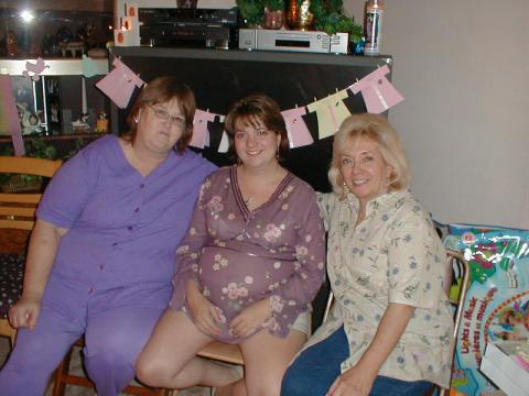 MIL,me (8mos pg) & mom @ my baby shower