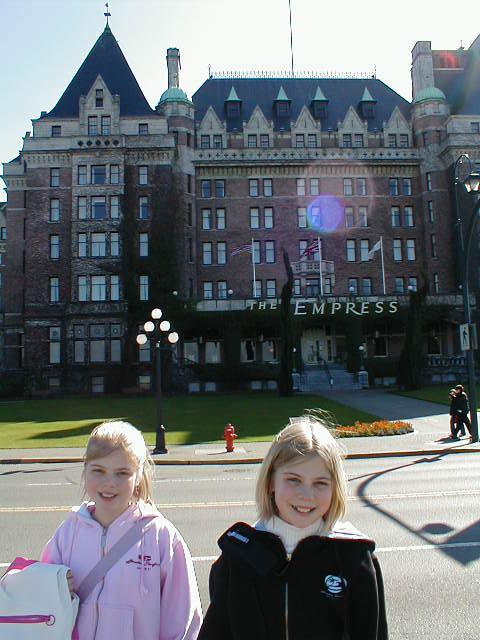 Vanessa and Lorene at the Empress Hotel Victoria Canada March 2005