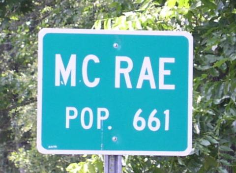 McRae Population Sign