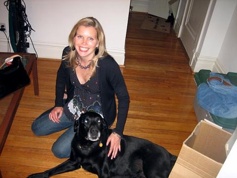 Lara with Sarge, the dog