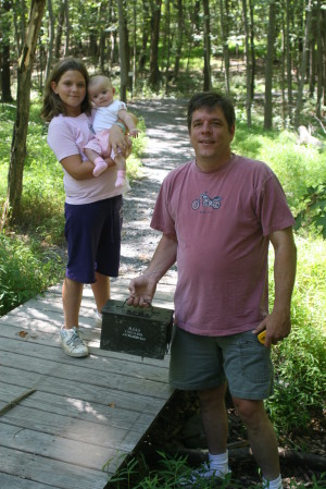 Mike, Brianna & Elizabeth geocaching