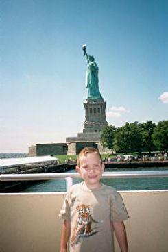 With Lady Liberty September 8, 2001