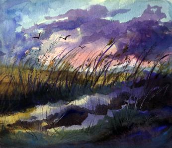 Rushes At Sunset