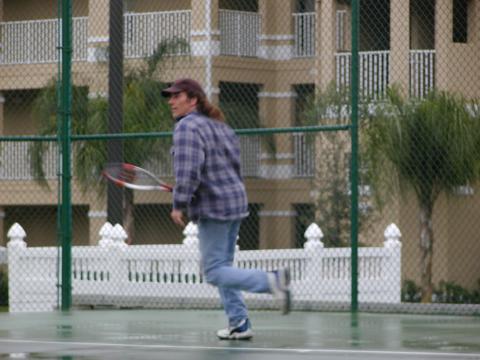 tennis in the rain