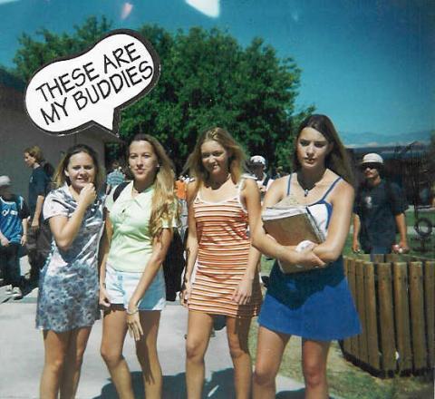 Natalie,me,Amber,+Nicole at YVHS '96