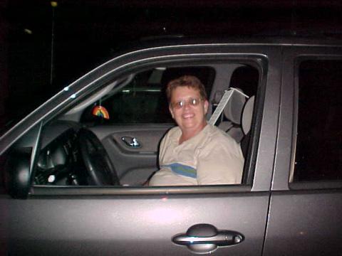 Cindy in her SUV