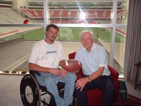 Scott and Coach Frank Broyles march of 04