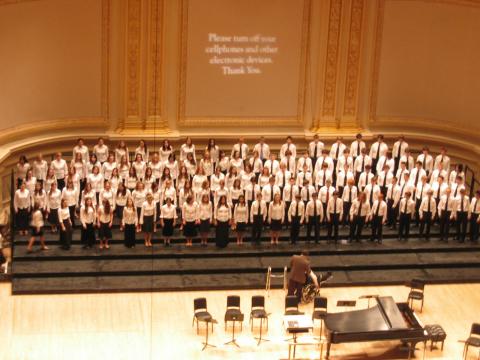 ACDA JR. HIGH HONOR CHOIR TAKING THEIR PLACE