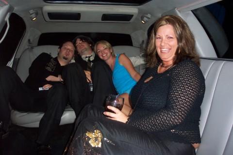 In the limo!