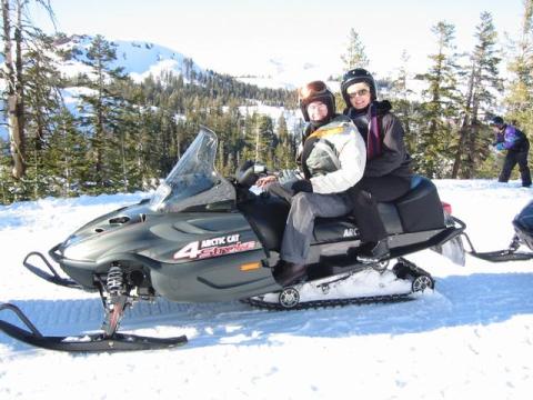 Snowmobile riding in Tahoe '02