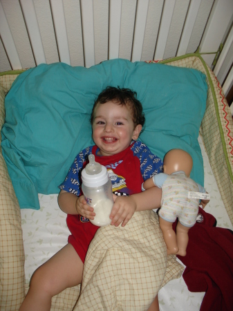 Joshua with his baby Nov 2008
