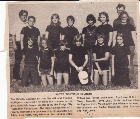 Summer 1977 Softball team