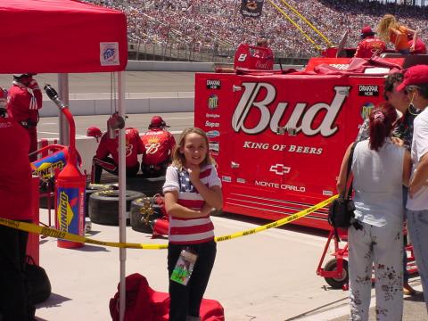 Ash at a Nascar Race