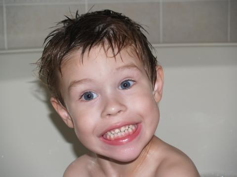 Cody loves his baths