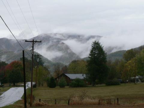 clouds in mountains