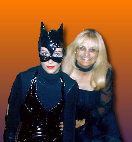 halloween pic of me and chrissy with orange background