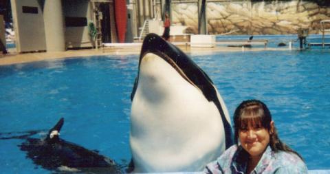 Cathy & whales 2000