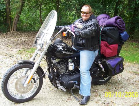 Tonya & packed bike