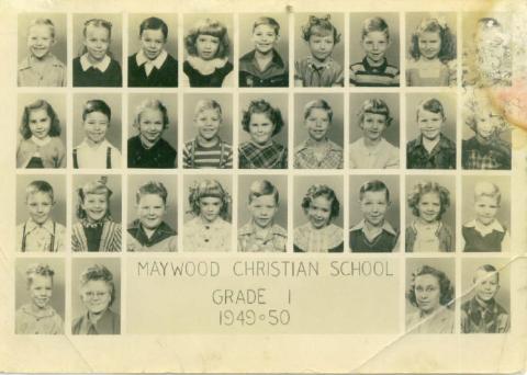 Maywood Christian School grade 1 1949-50