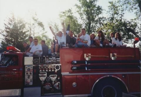 Arriving on Firetrucks