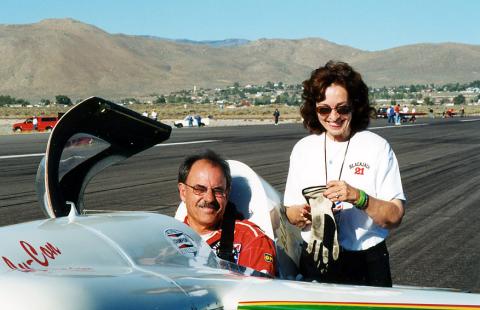 On the runway with Mikki at Reno 2002