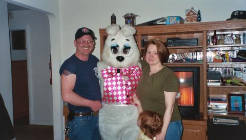 Two big kids with theBunny