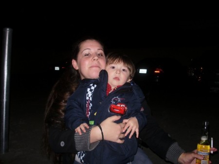 My grandson and his mom.