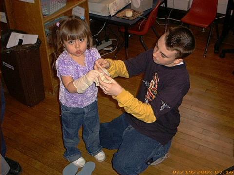 Son Adam Volunteering at Head Start