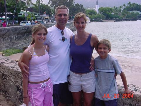 Husband Dave, Carly & Bradon in Hawaii