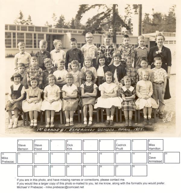 Esperance 1st Grade Class of 1958 Photo & Names