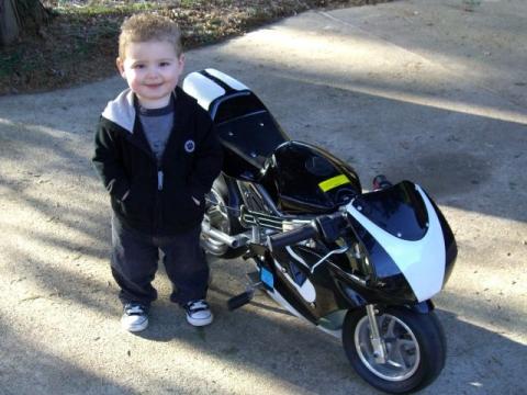 Joey and his motorcycle