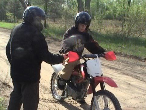 Cody's first time riding a dirt bike