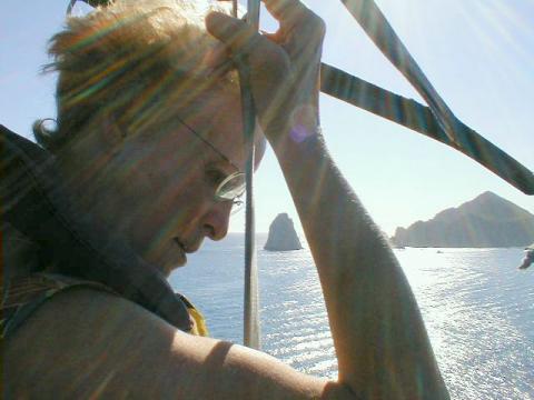 Karen parasailing at Cabo San Lucas