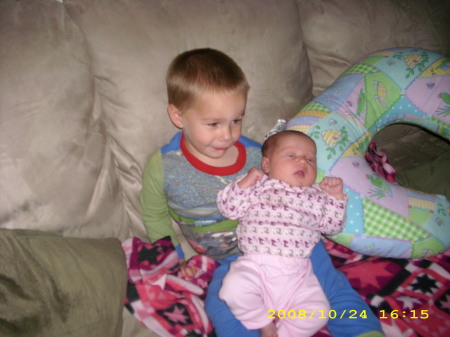 My Grandson Peyton and his new sister