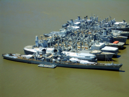 USS IOWA MOTHBALL FLEET SUISUN BAY at present.