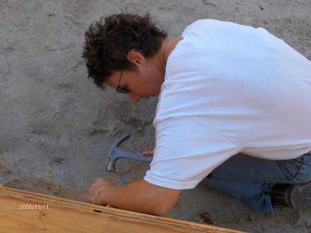 Me building a house for habitat for humanity