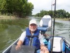 Rick out on Boat named 'Visitation'