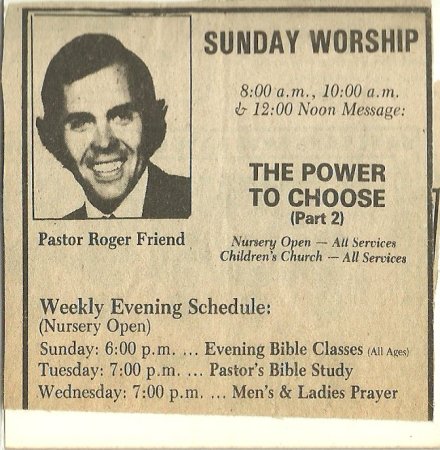 Pastor Roger Friend