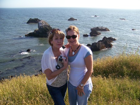 Mom and Monique in Bodega Bay CA...