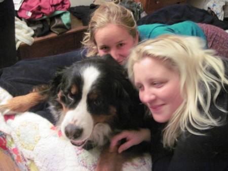 my daughters - 2 human, 1 canine!