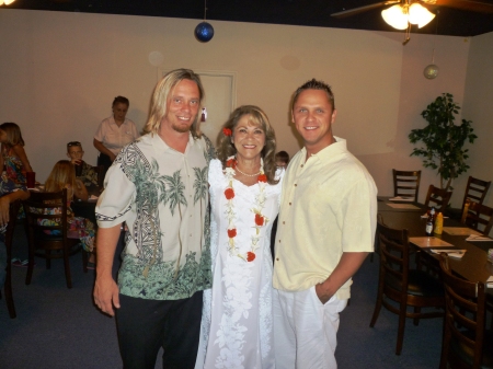 Linda with her two sons Michael and Travis